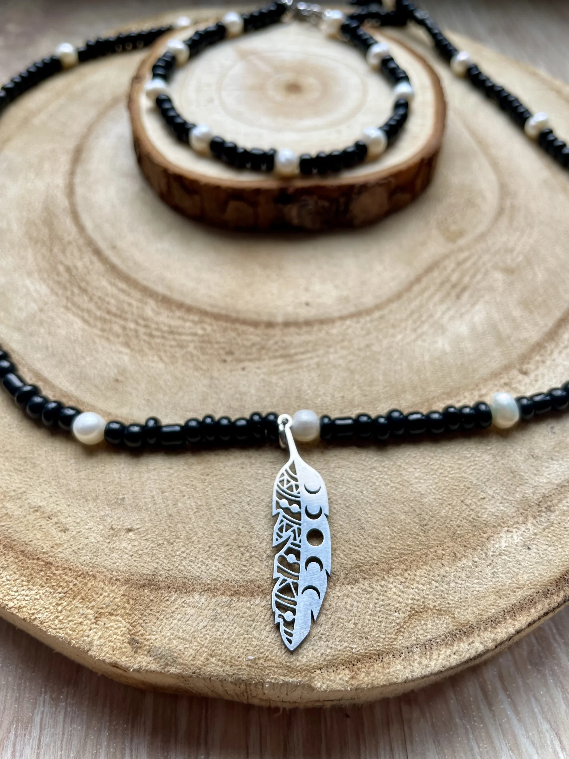Freshwater Pearl and Luna Charm