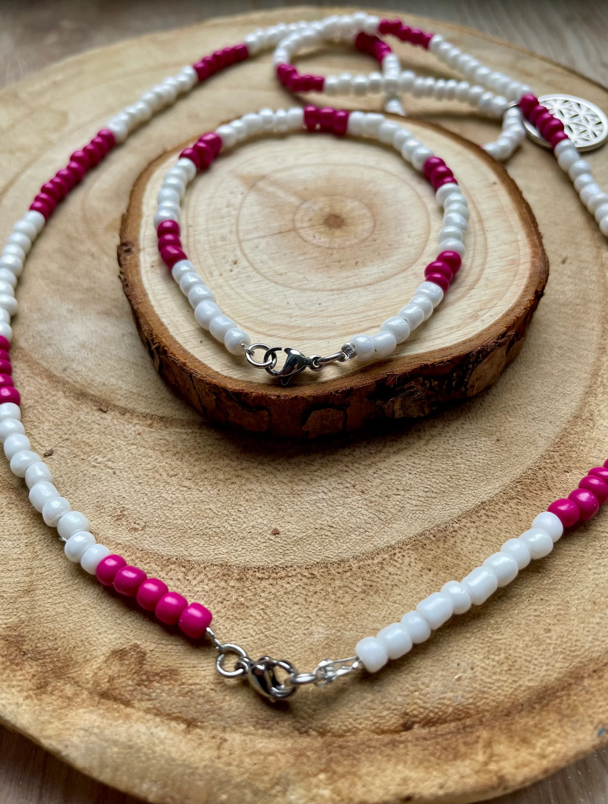 Glass Beads Flower of Life Charm